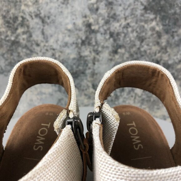 Toms Women's Size 8 Majorca Natural Cream Open Toe Cutout High Heel Sandals - Picture 4 of 15